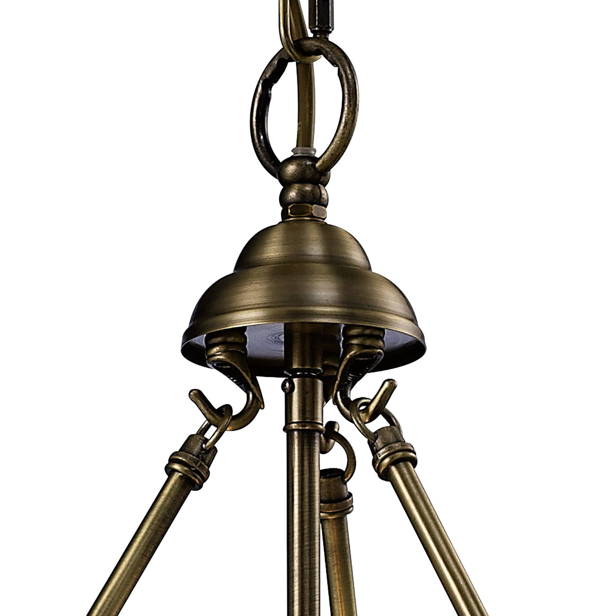 Aubrey Antique Brass Glass Trio Pendant Light