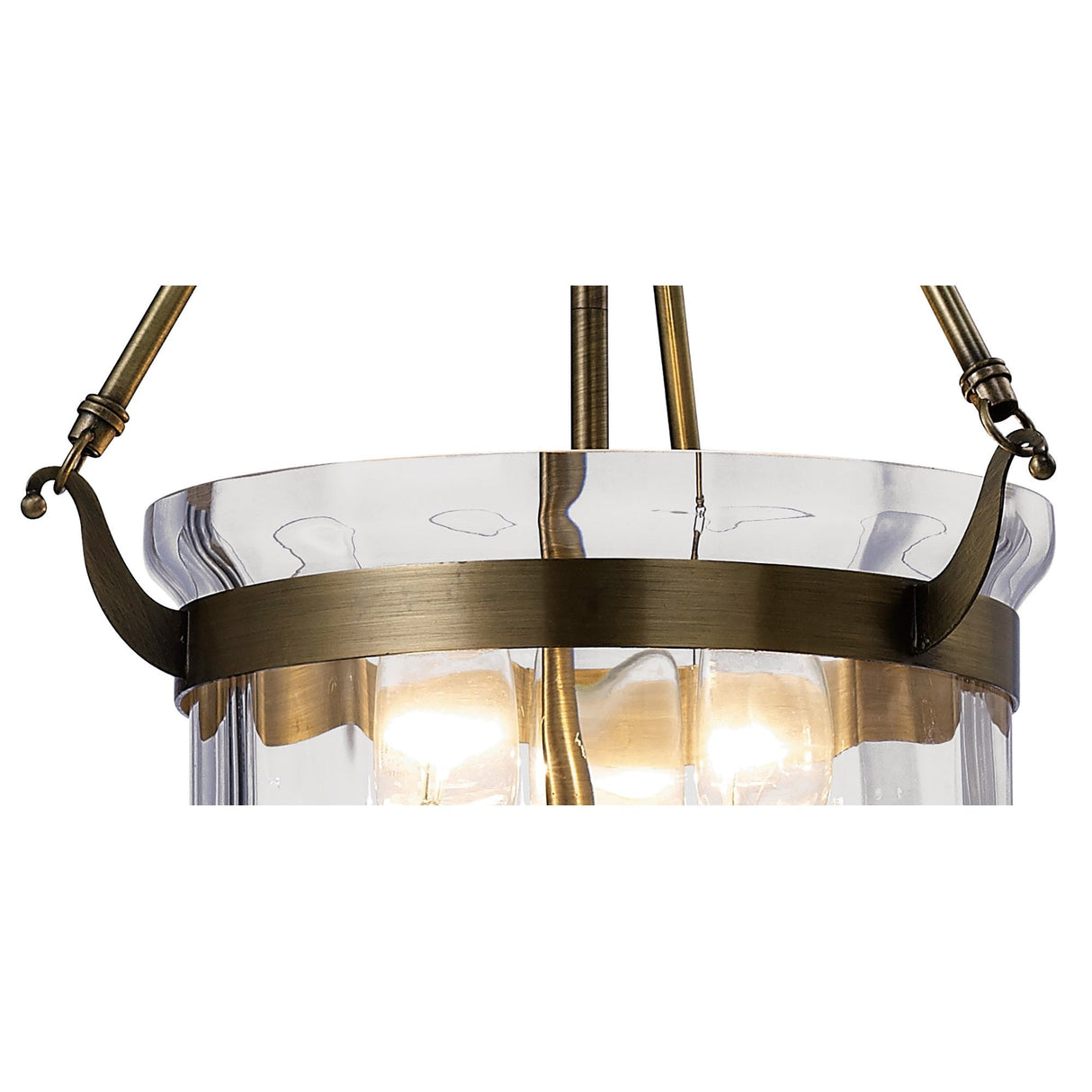Aubrey Antique Brass Glass Trio Pendant Light
