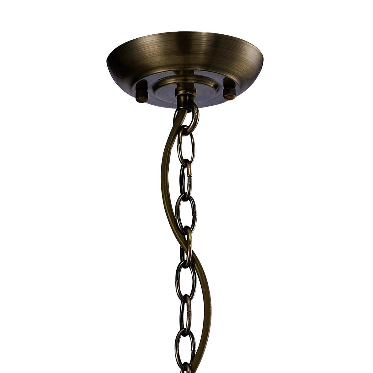 Aubrey 4-Light Pendant in Antique Brass with Clear Rippled Glass