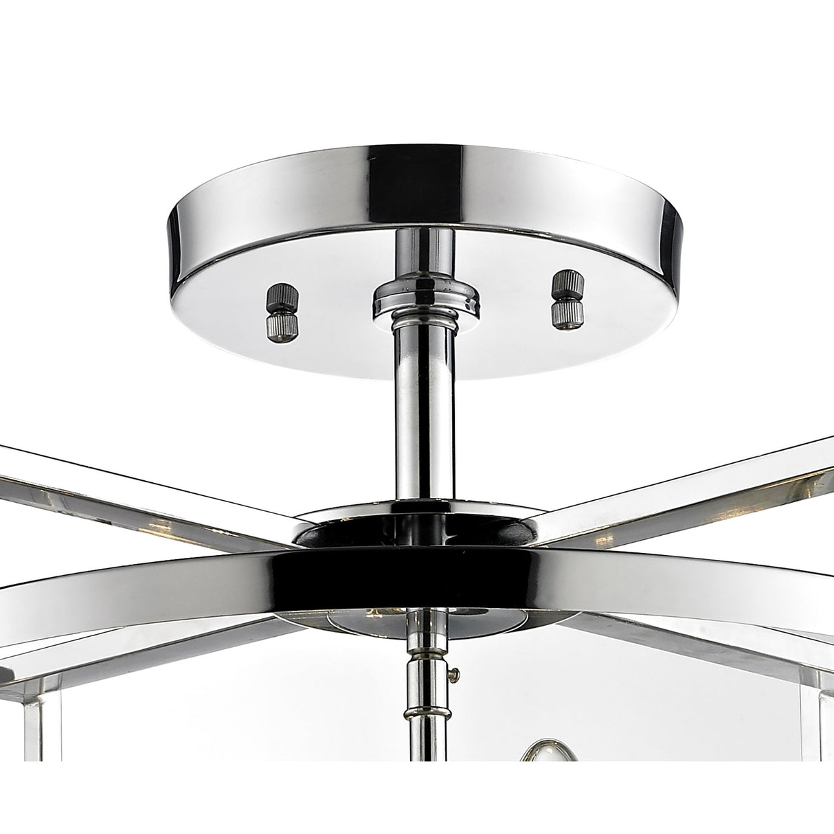 Eaton Semi Flush 4-Light Ceiling Fixture in Polished Chrome and Glass