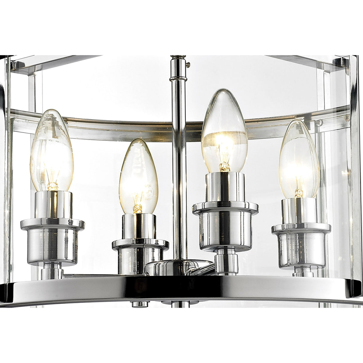Eaton Semi Flush 4-Light Ceiling Fixture in Polished Chrome and Glass