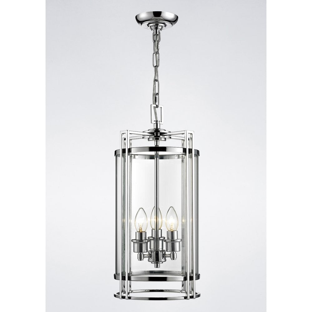 Eaton 3-Light Glass Pendant with Polished Chrome Finish