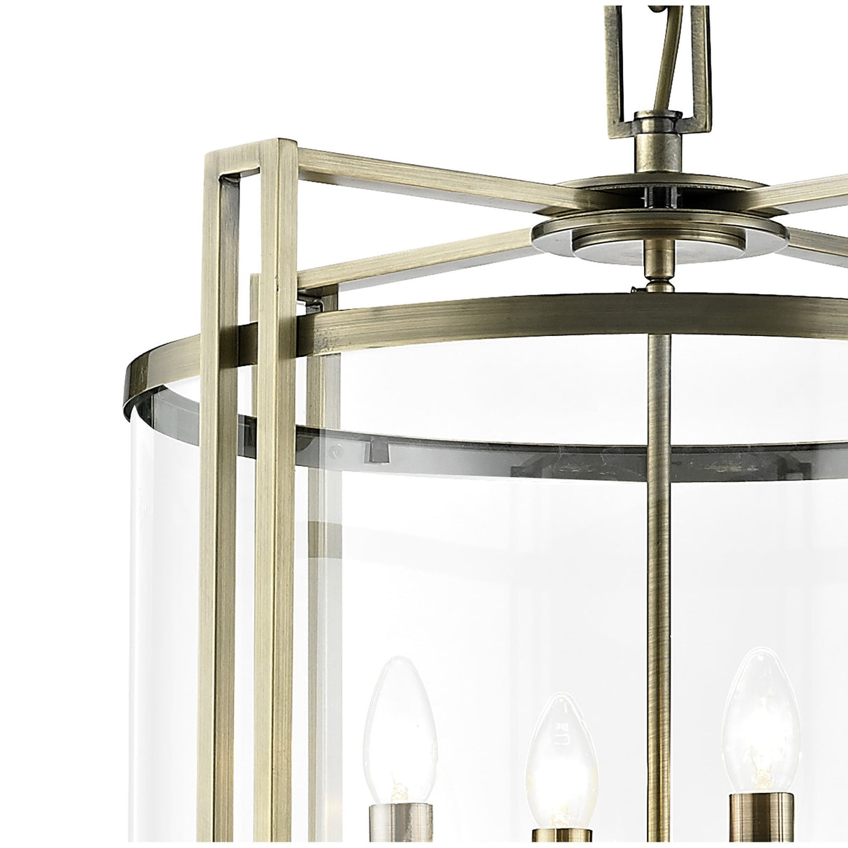 Eaton 12-Light Antique Brass Glass Chandelier