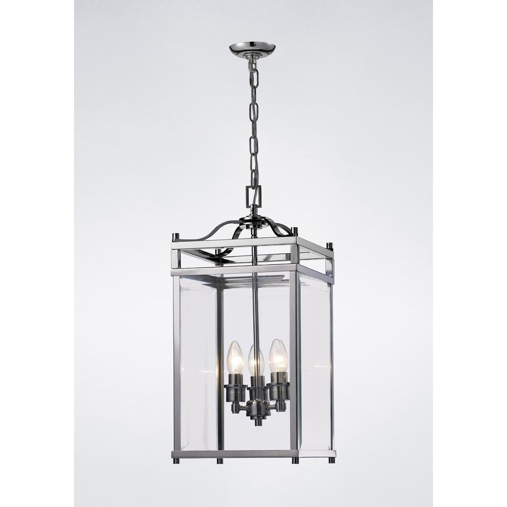 Aston Chrome and Glass Trio Pendant Light