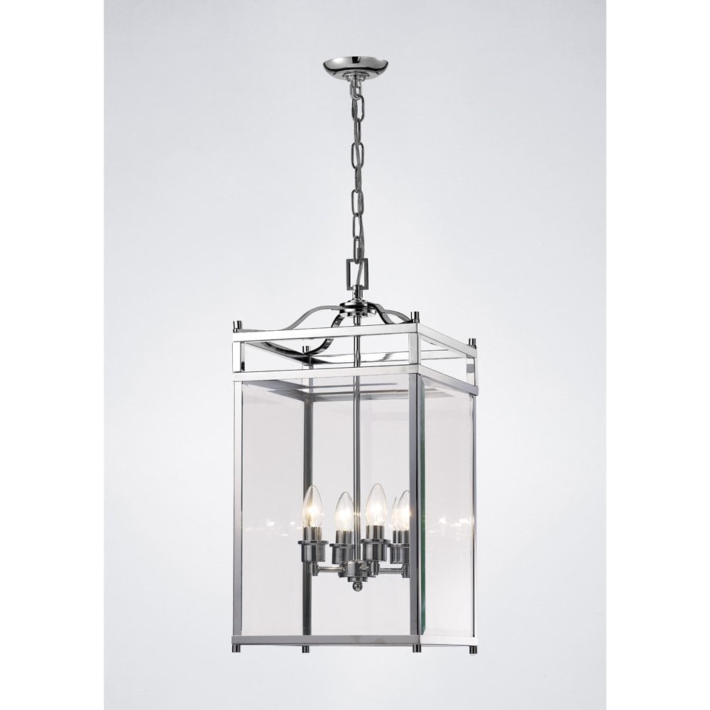 Aston 4-Light Pendant in Polished Chrome with Clear Glass