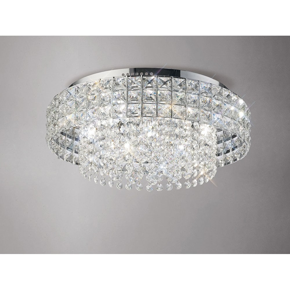Edison Crystal Radiance Ceiling Light - Polished Chrome, 7 Lights