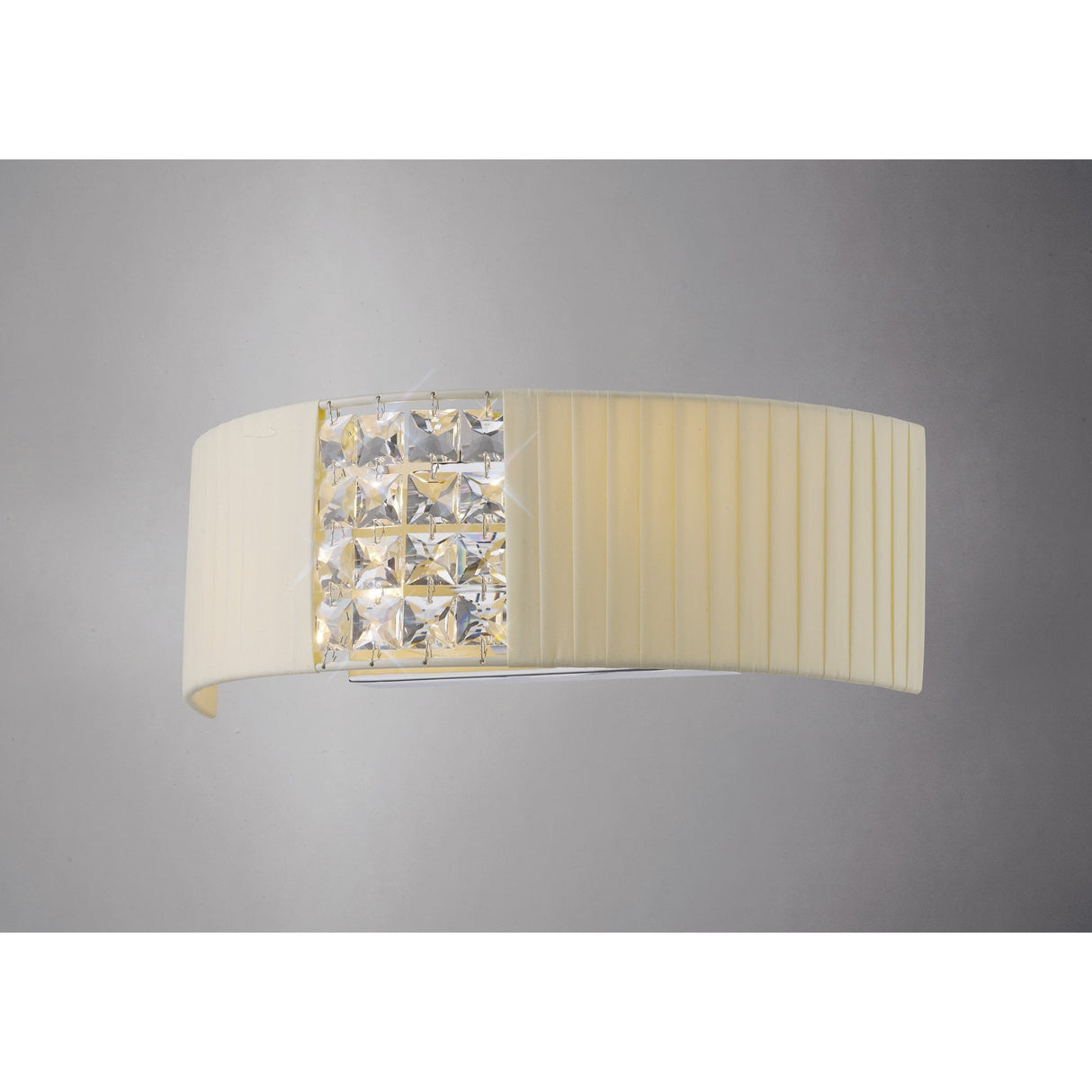 Evelyn Wall Lamp with Cream Shade and Polished Chrome Crystal Accents