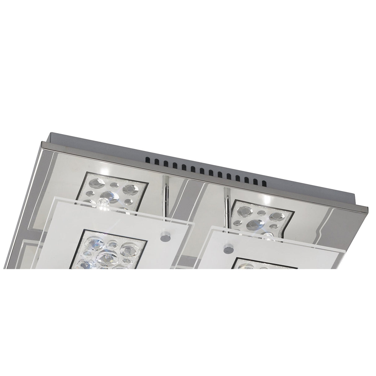 Celestial Quad Light Fixture in Polished Chrome with Crystal Glass Design