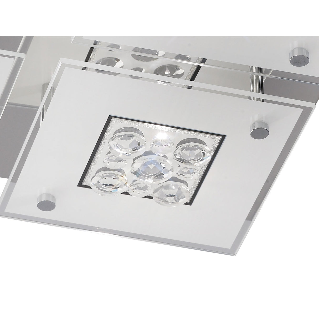 Celestial Quad Light Fixture in Polished Chrome with Crystal Glass Design