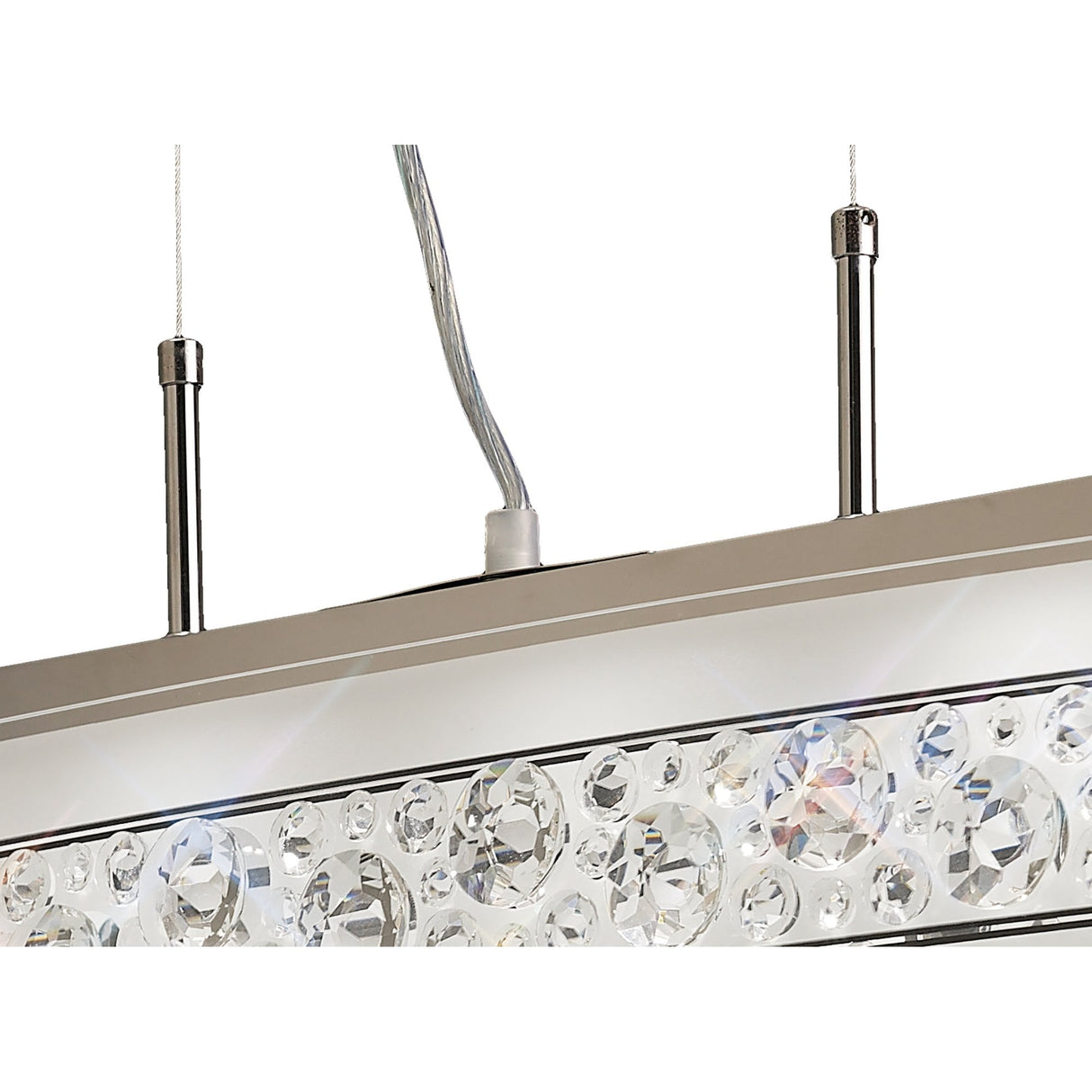 Galactic Elegance Bar: 5 Light Pendant in Polished Chrome with Crystal Accents