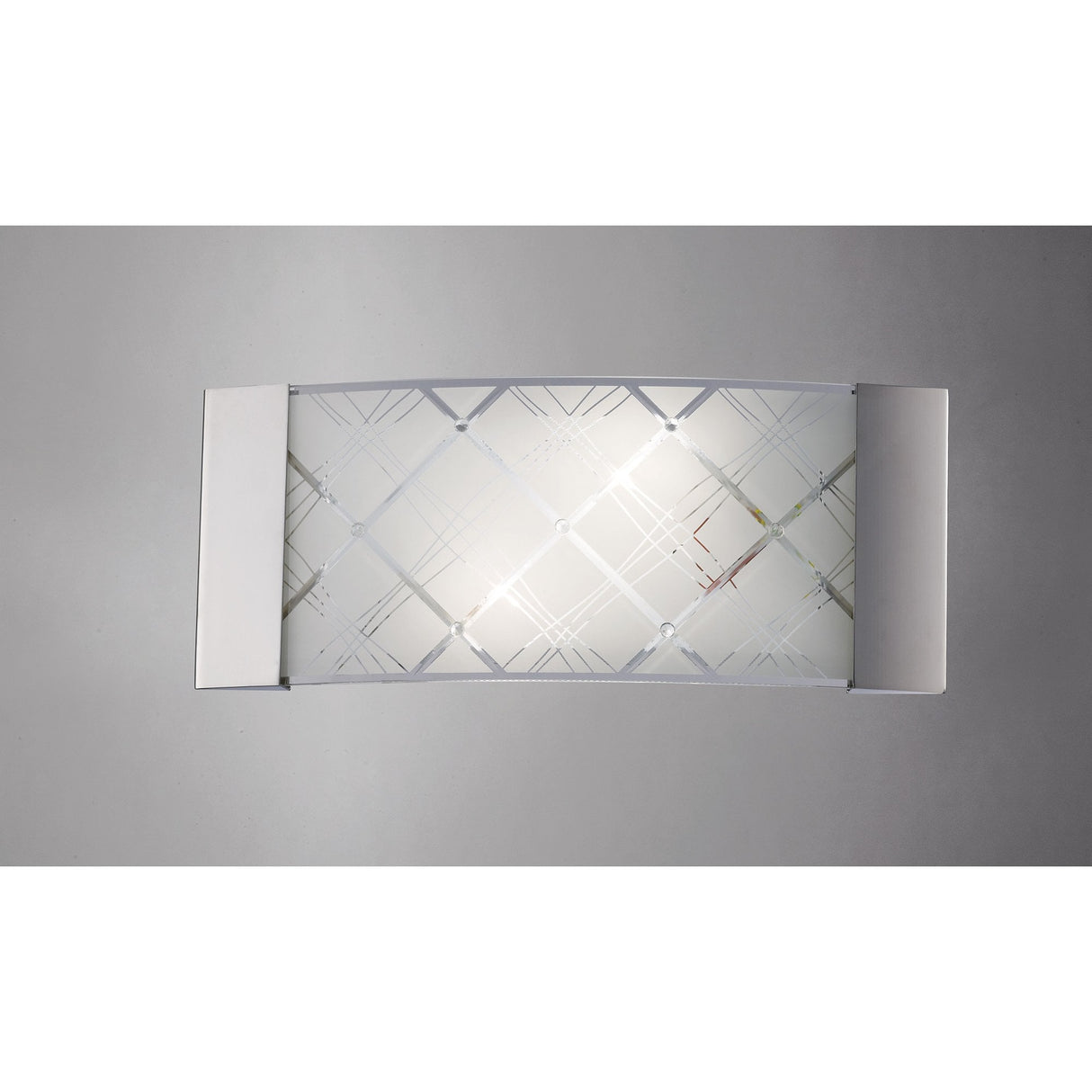 Aries Dual Light Wall Sconce in Polished Chrome with Patterned Glass