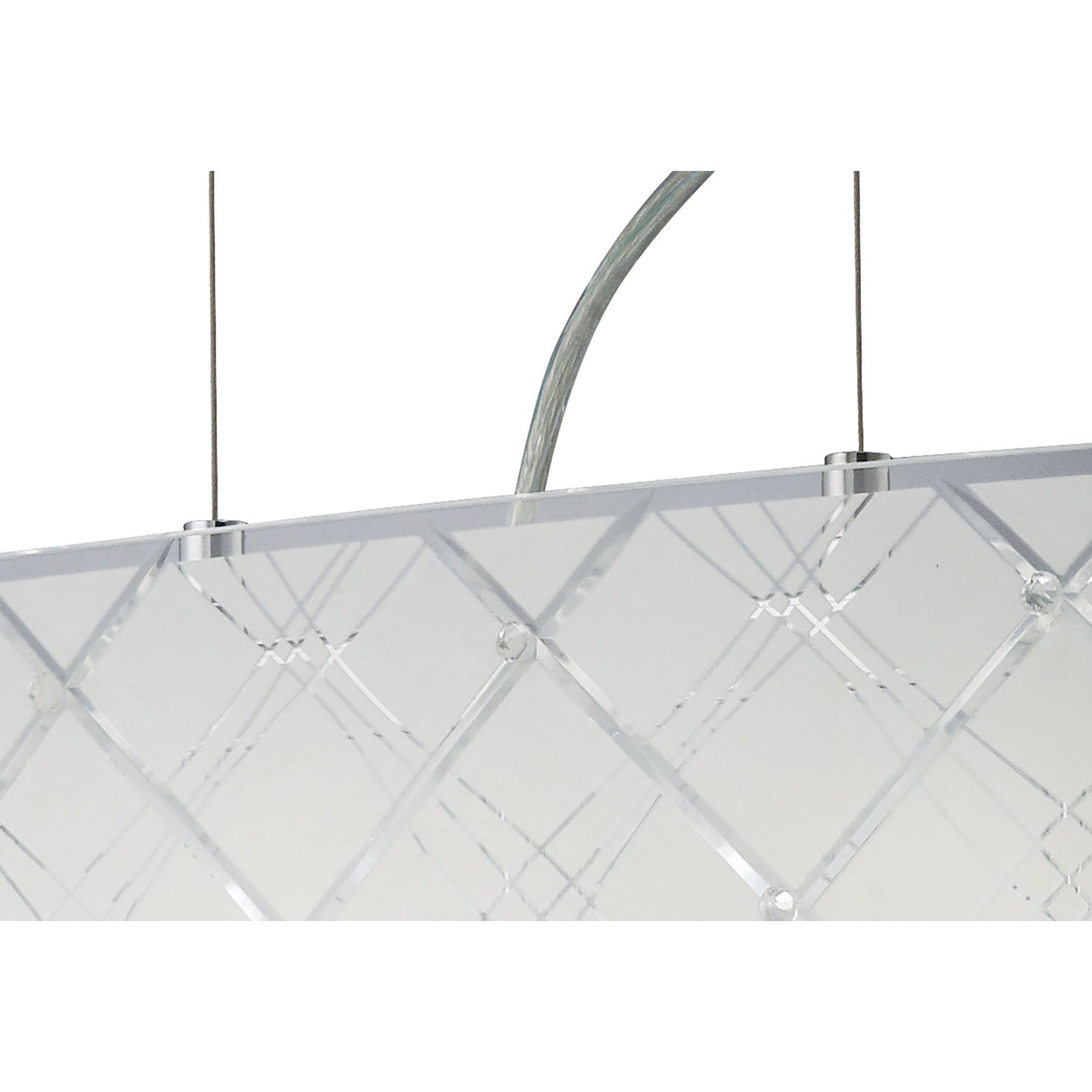 Aries 5-Light Pendant in Polished Chrome with Crystal Accents and Frosted Patterned Glass