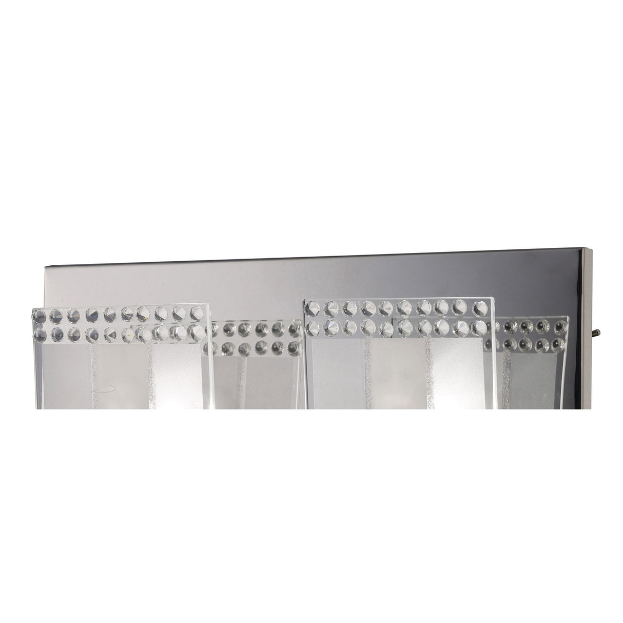 Elegant Charis Dual-Light Wall Lamp with Polished Chrome and Crystal Accents