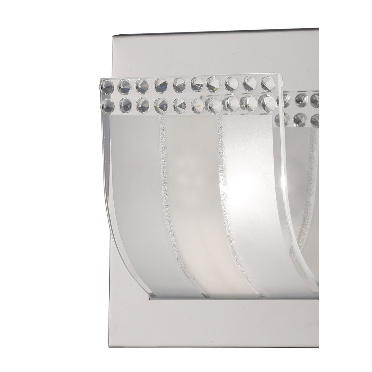 Elegant Charis Dual-Light Wall Lamp with Polished Chrome and Crystal Accents