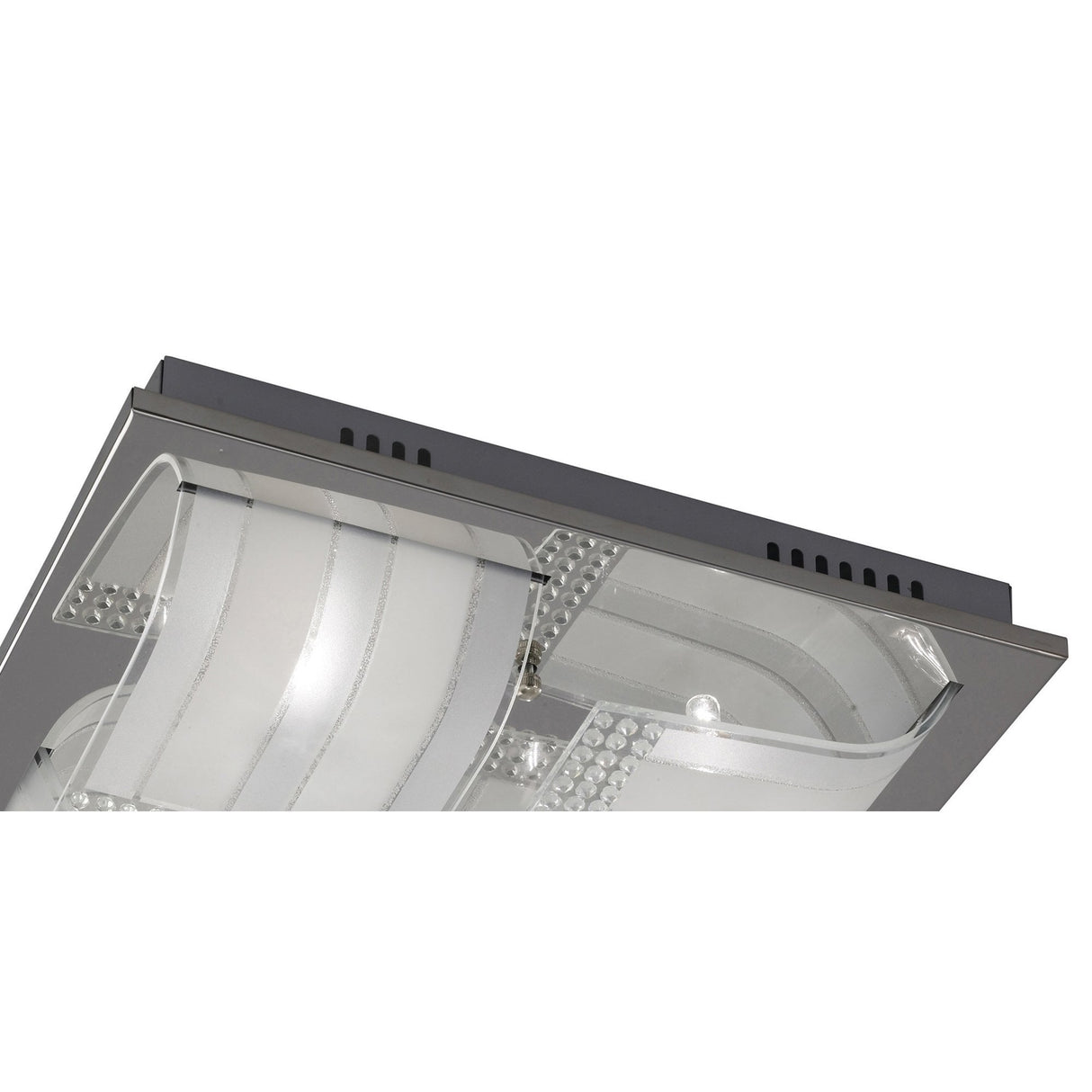 Charis Large 4-Light Ceiling Fixture in Polished Chrome with Glass and Crystal Design