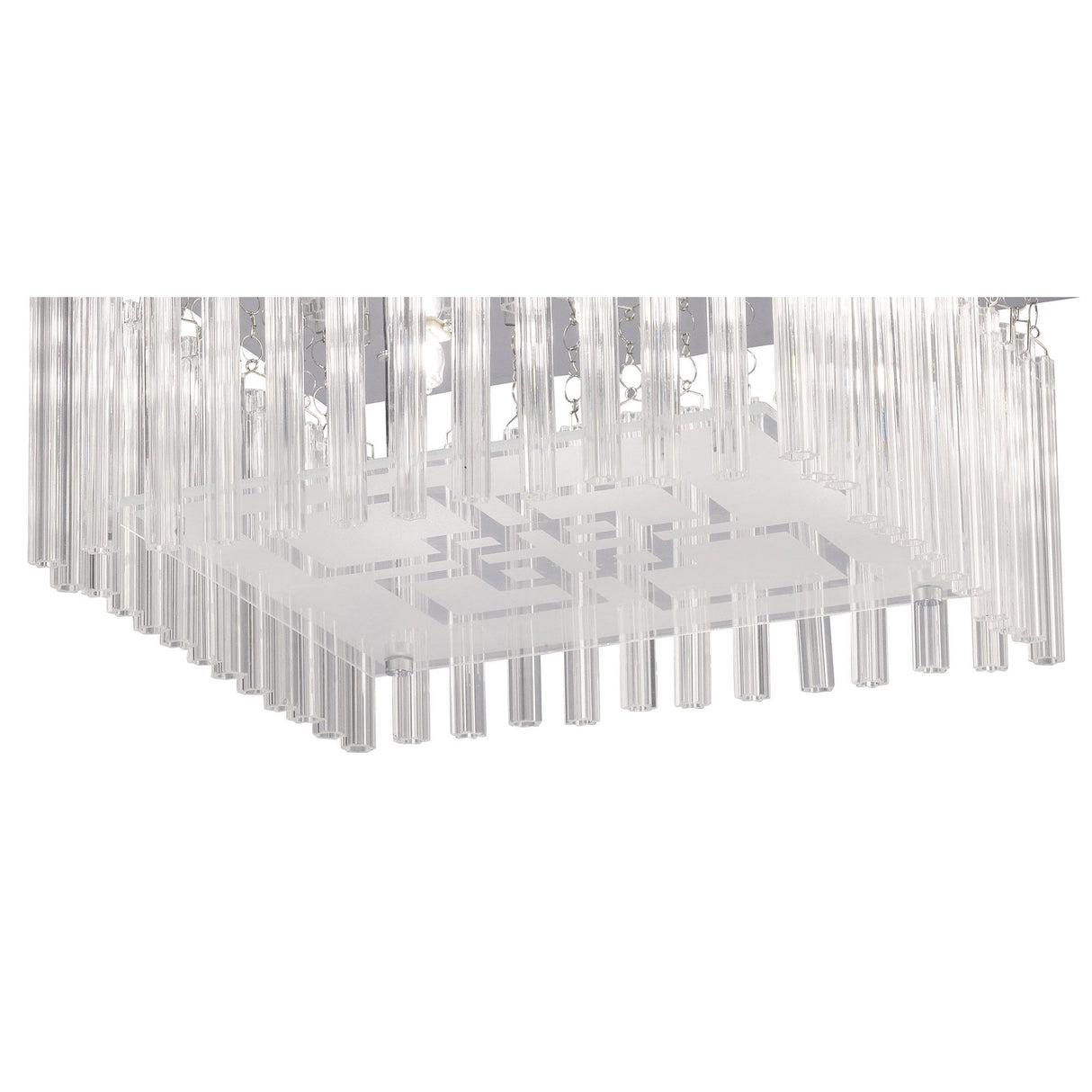 Capella Ceiling Light Fixture – 6 Light Polished Chrome and Glass Design