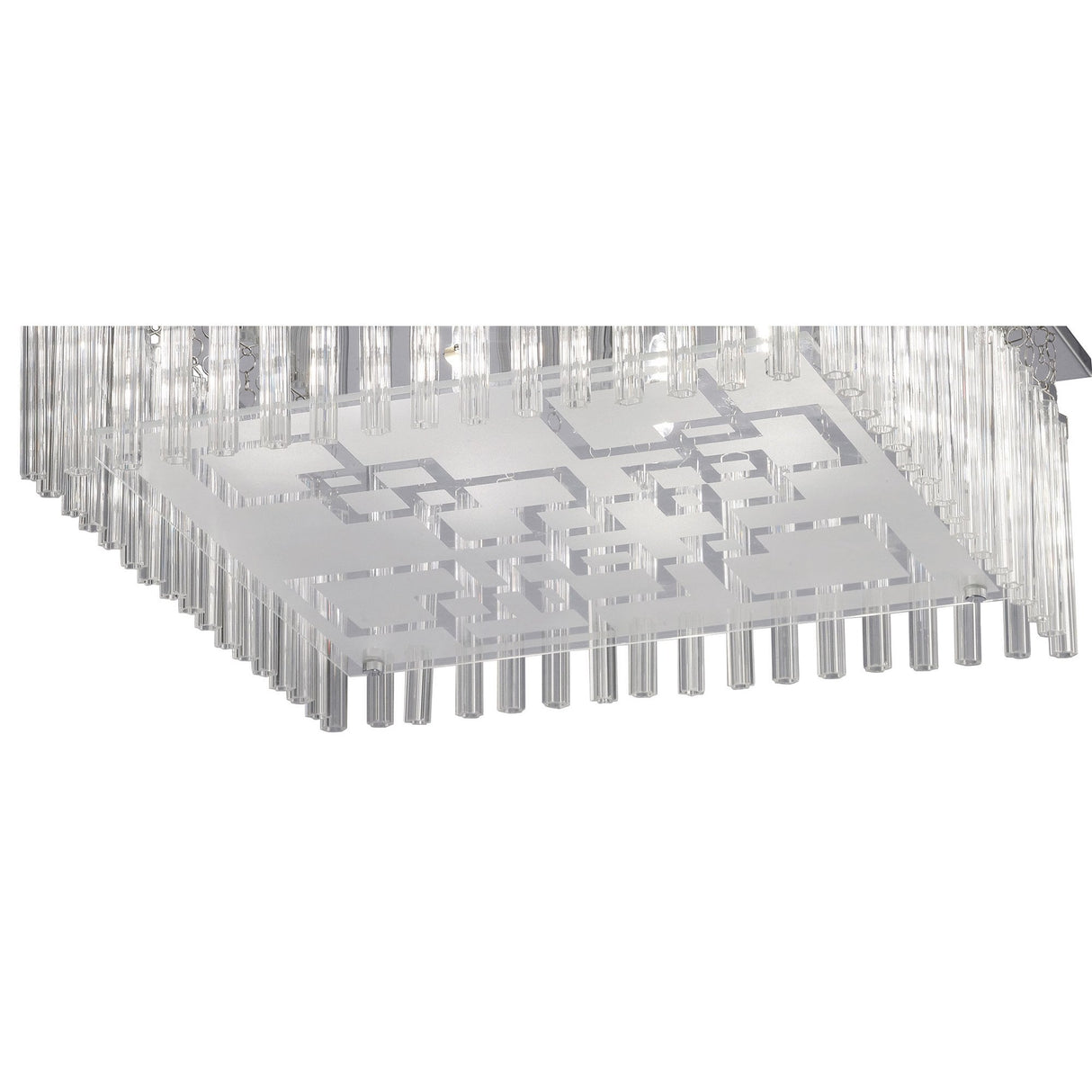 Capella Square Chrome and Glass 8-Light Ceiling Fixture