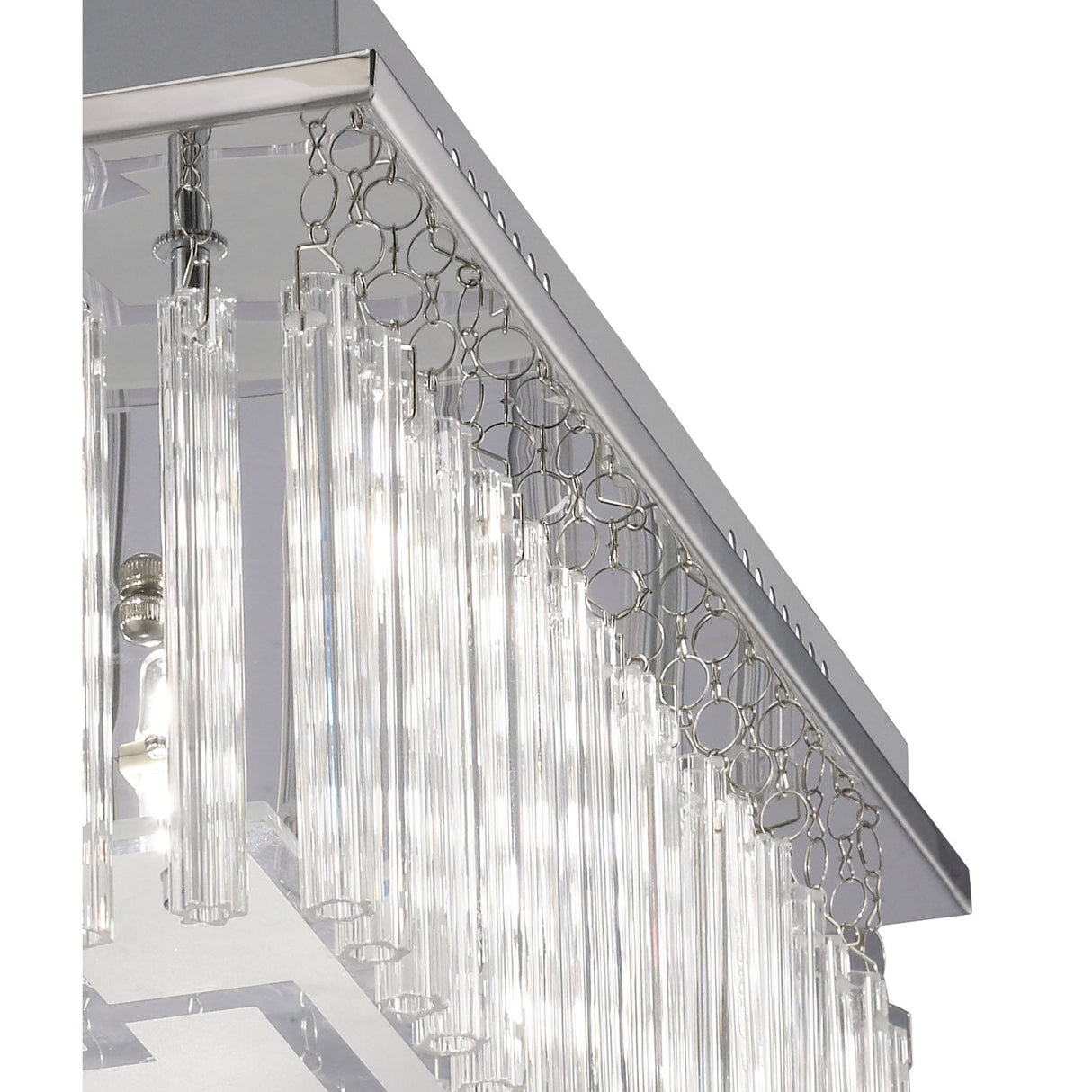 Capella Square Chrome and Glass 8-Light Ceiling Fixture