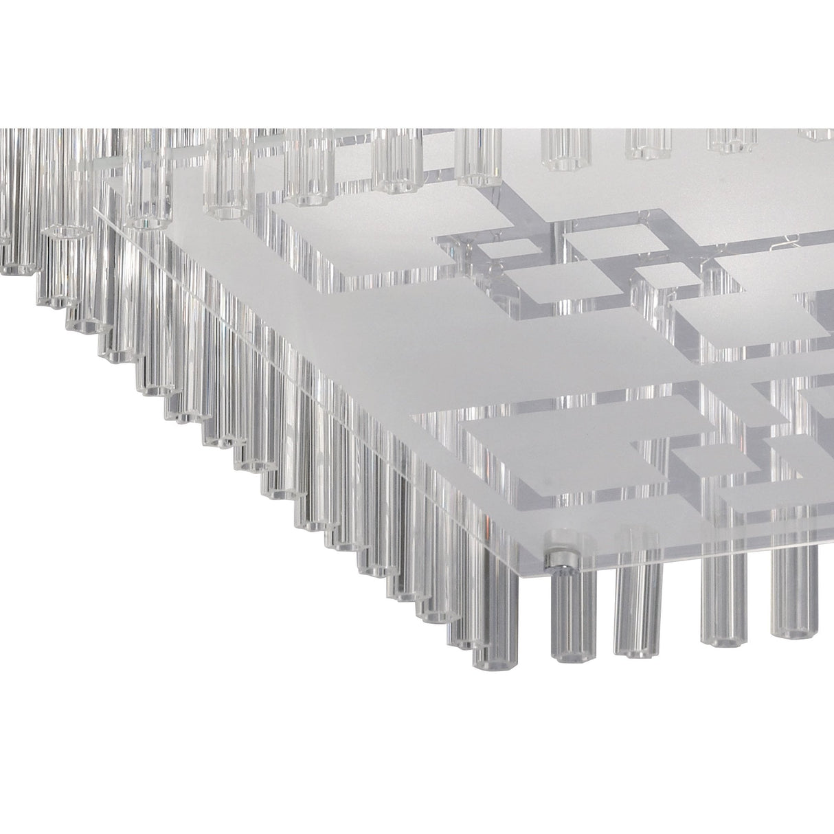 Capella Square Chrome and Glass 8-Light Ceiling Fixture