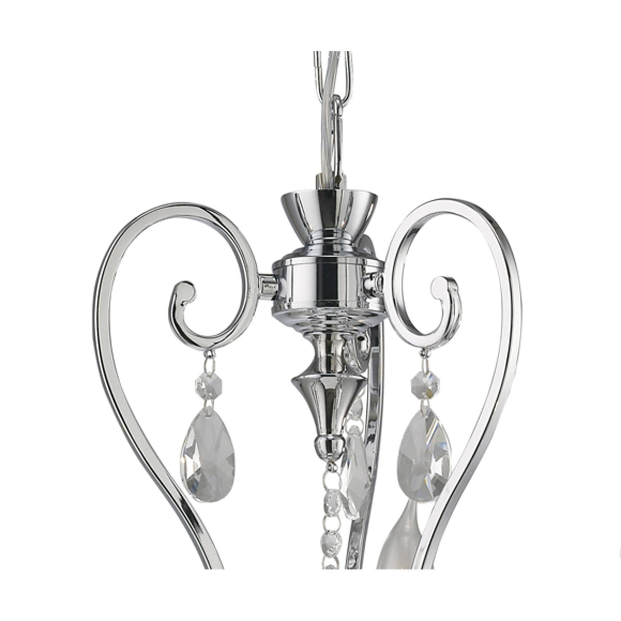 Vela Pendant Light Trio in Polished Chrome with Diyas Crystal