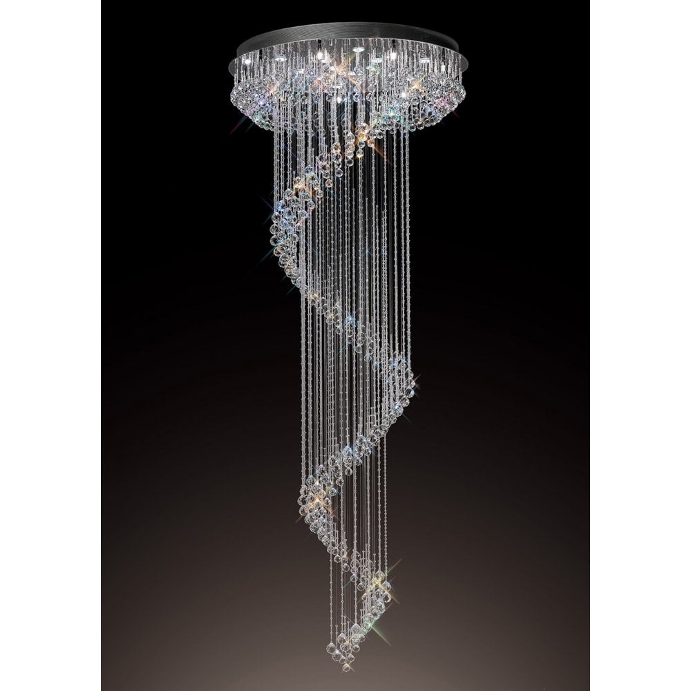 Colorado Cascade - 24 Light Crystal Spiral Chandelier in Polished Chrome