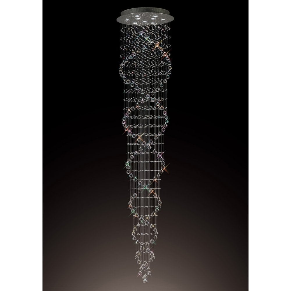 Colorado 9-Light Polished Chrome Crystal Pendant by Diyas Design Team