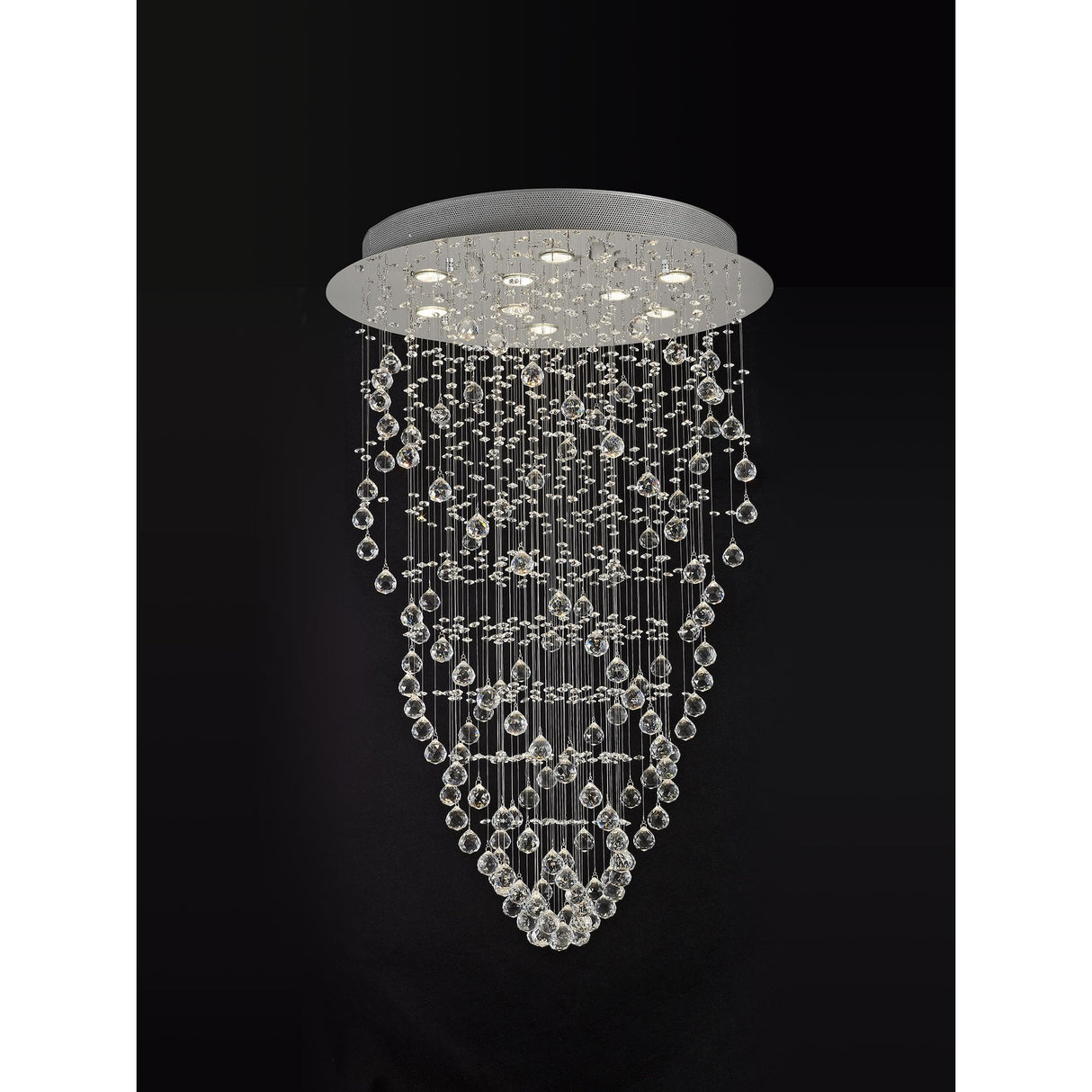 Colorado Prism Pendant Chandelier - 9 Light Polished Chrome & Crystal