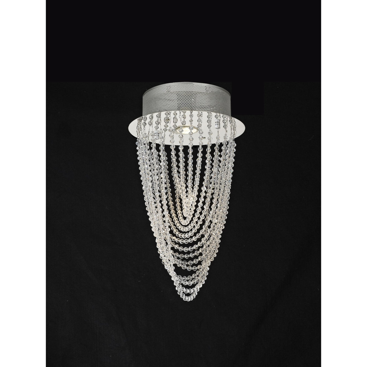 Camilla One-Light Round Ceiling Fixture in Polished Chrome with Clear Crystal Design
