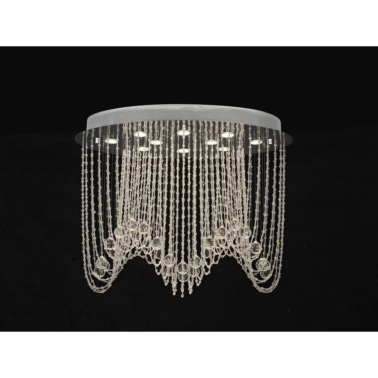 Camilla 10-Light Oval Ceiling Fixture in Polished Chrome and Crystal