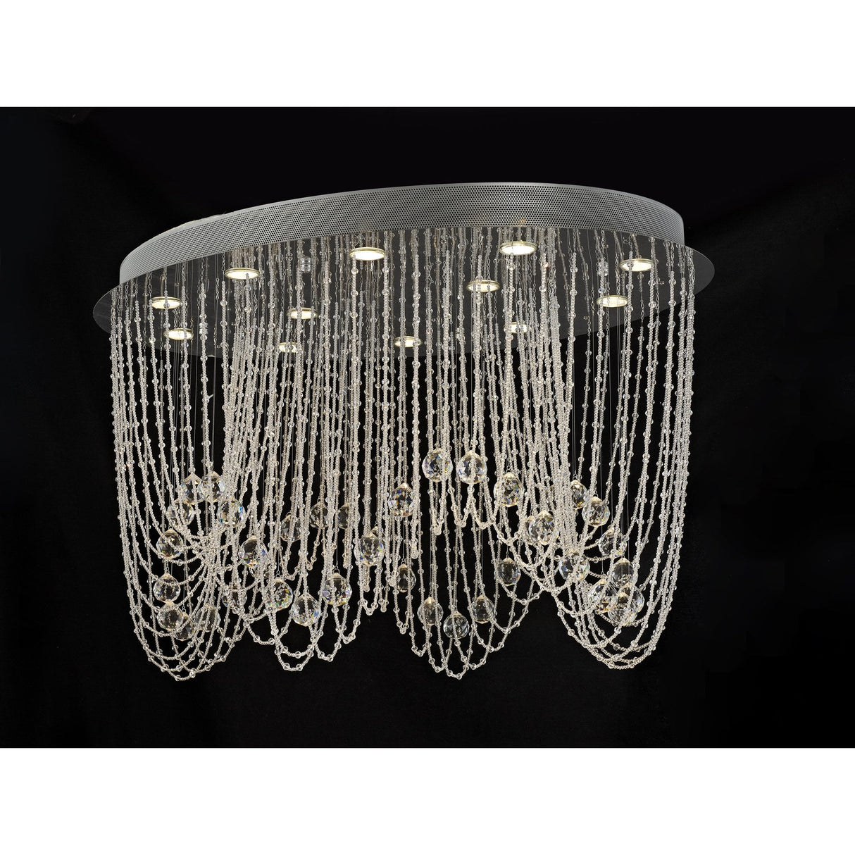 Camilla Oval Crystal 12-Light Ceiling Fixture in Polished Chrome