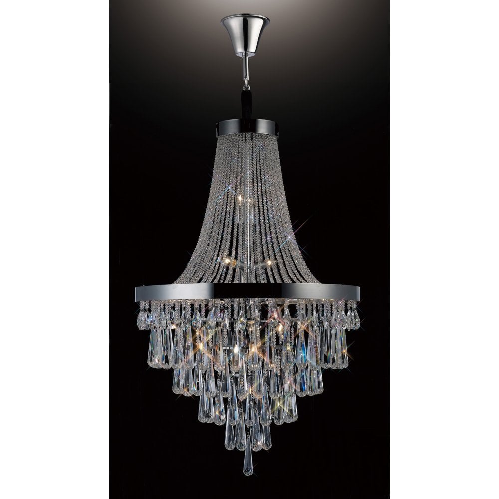 Sophia Collection: Luxurious 17-Light Crystal Chandelier in Polished Chrome
