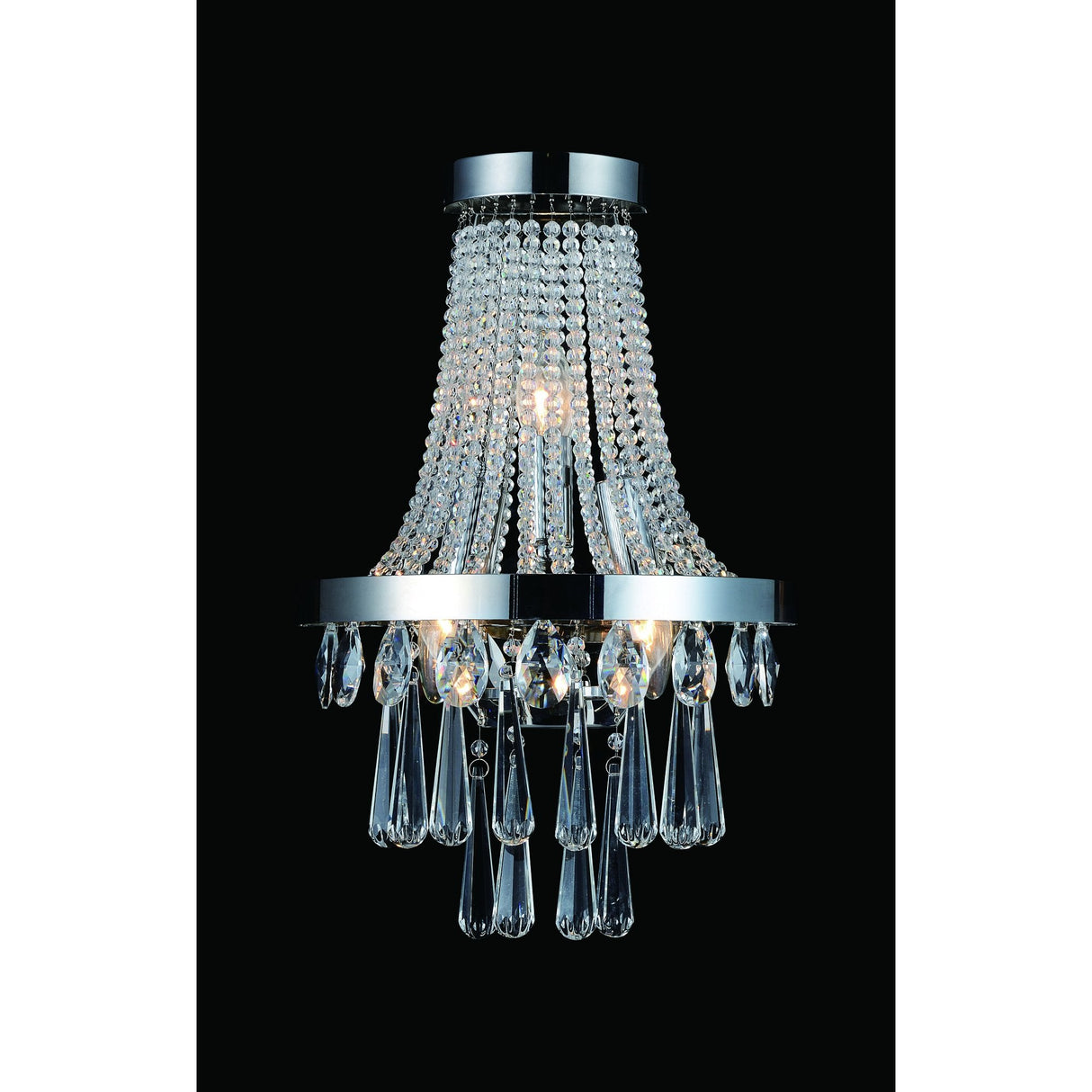 Sophia Polished Chrome 3-Light Crystal Wall Sconce by Cassia Twigue