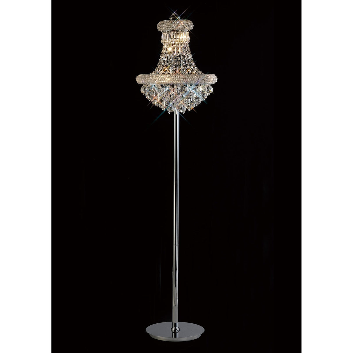 Alexandra 8-Light Crystal Elegance Floor Lamp in Polished Chrome