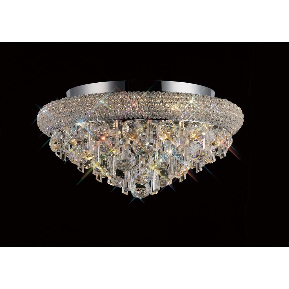 Glamorous Alexandra 6-Light Ceiling Fixture in Polished Chrome and Crystal