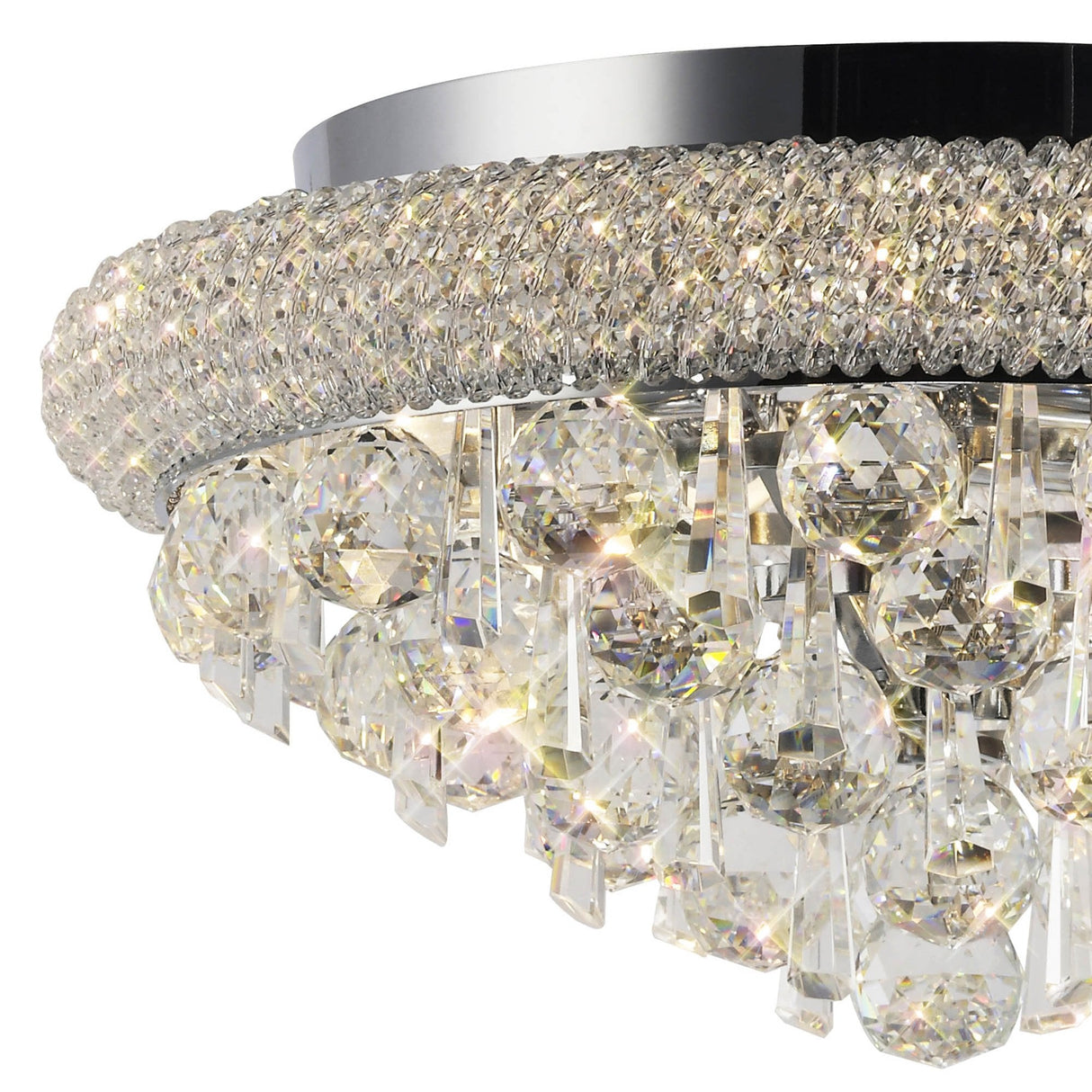 Glamorous Alexandra 6-Light Ceiling Fixture in Polished Chrome and Crystal