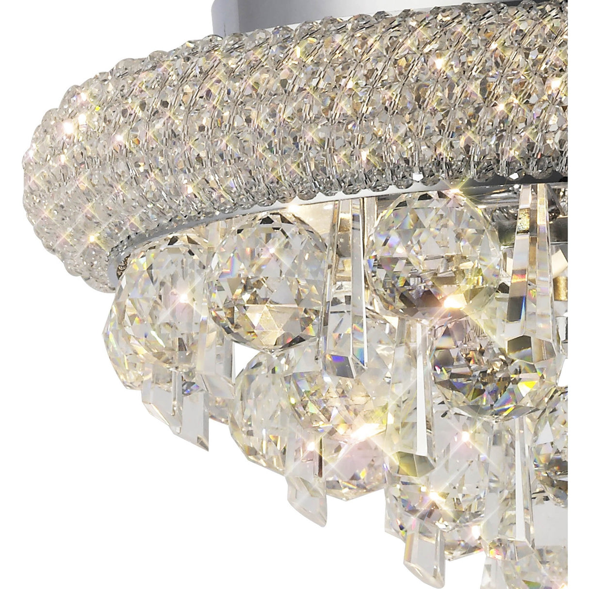 Glamorous Alexandra 6-Light Ceiling Fixture in Polished Chrome and Crystal