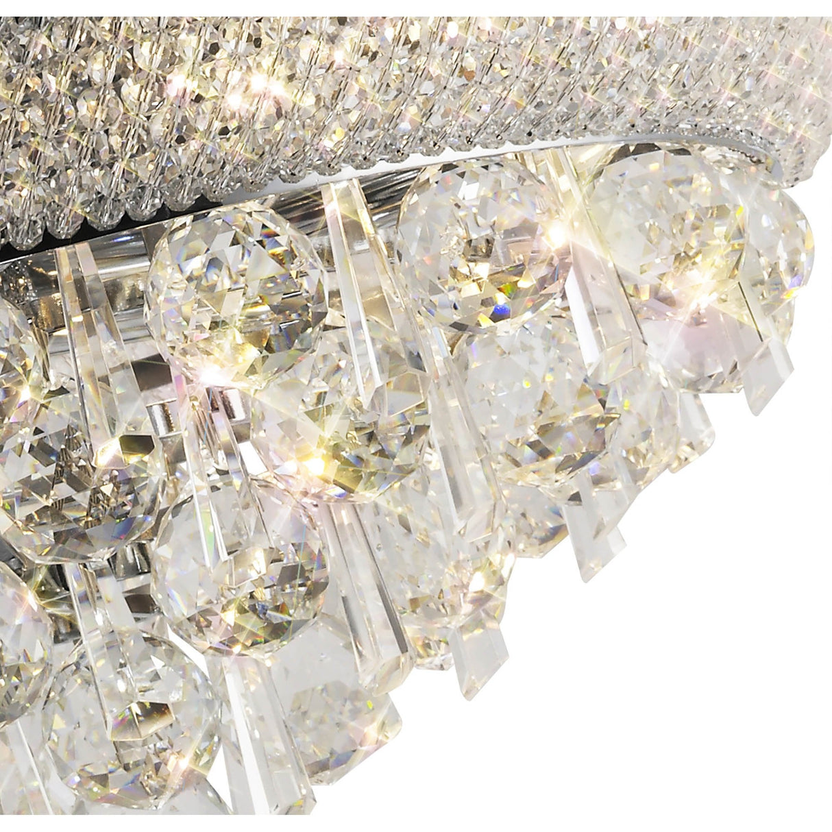 Glamorous Alexandra 6-Light Ceiling Fixture in Polished Chrome and Crystal
