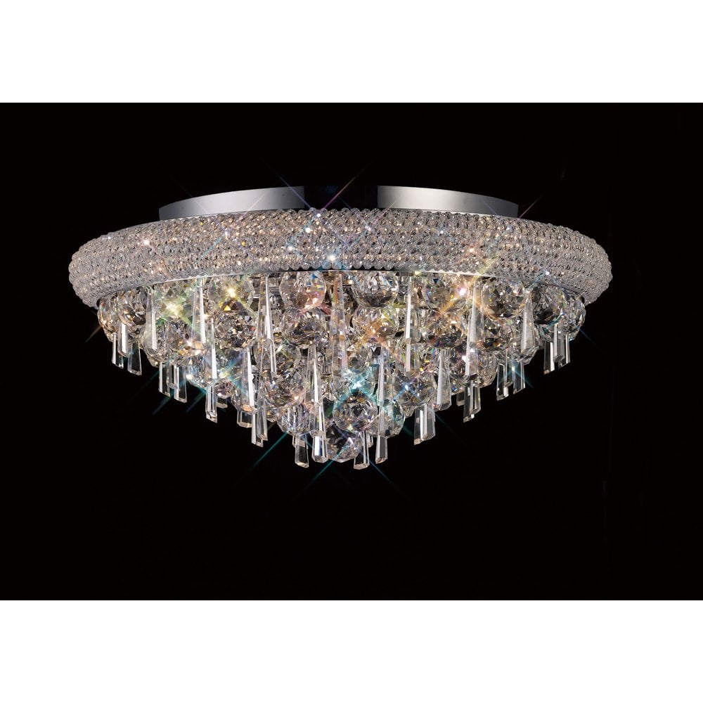 Alexandra 7-Light Ceiling Fixture in Polished Chrome with Crystal Elegance