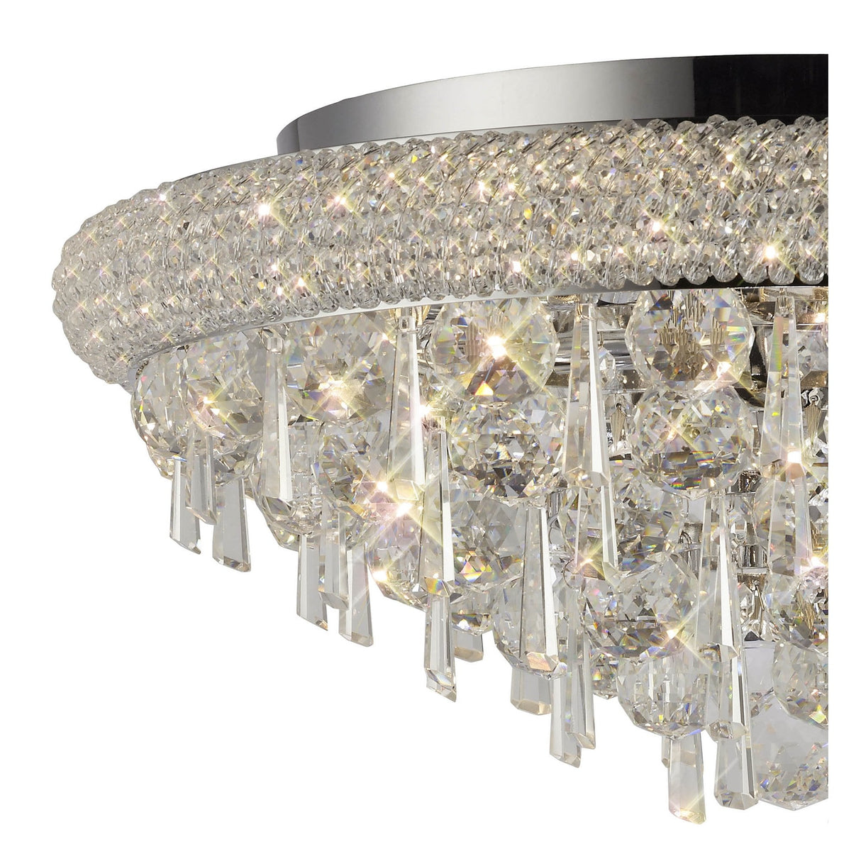 Alexandra 7-Light Ceiling Fixture in Polished Chrome with Crystal Elegance