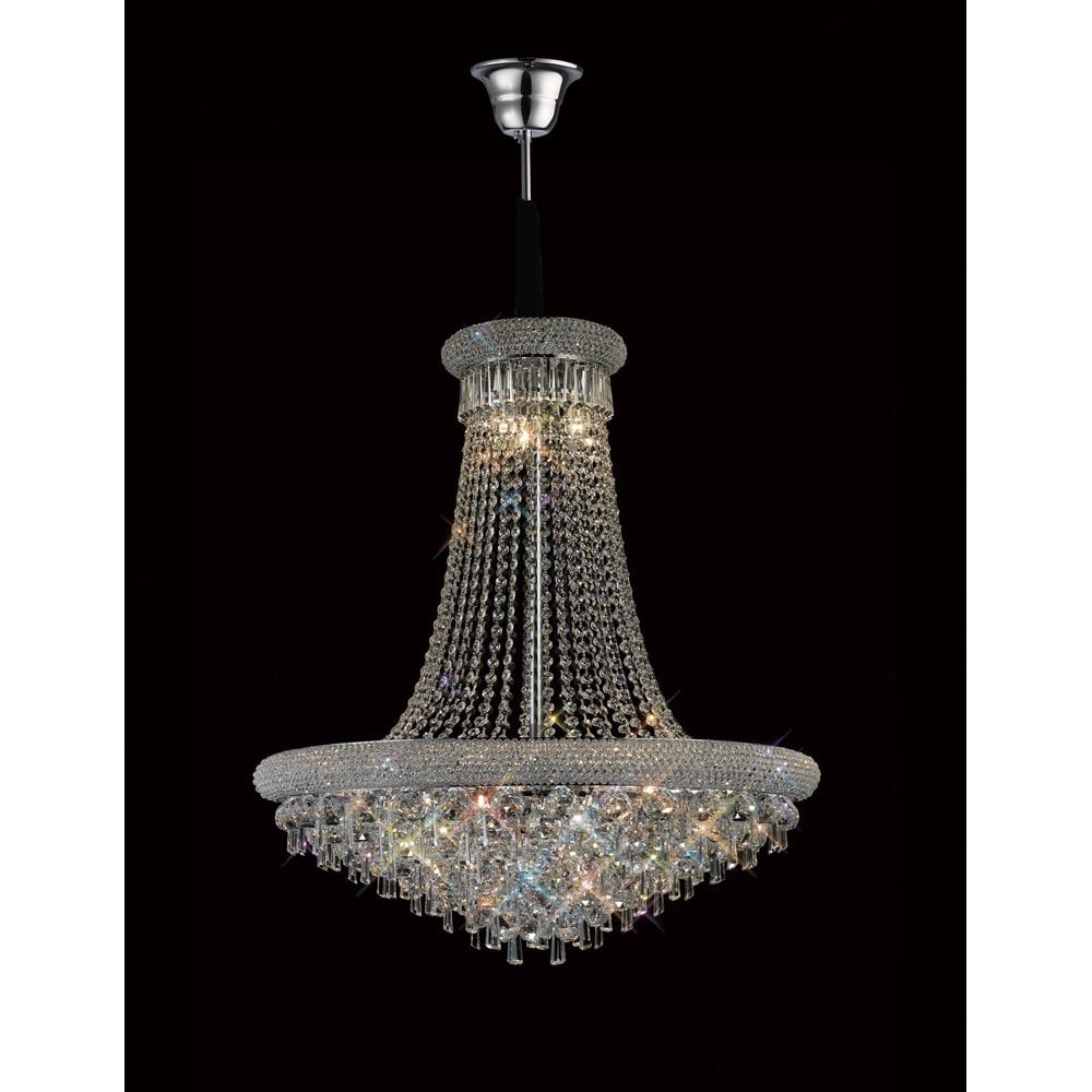 Alexandra 18-Light Pendant in Polished Chrome with Dazzling Crystal Elegance