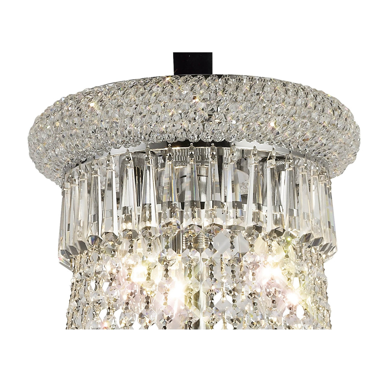Alexandra 18-Light Pendant in Polished Chrome with Dazzling Crystal Elegance