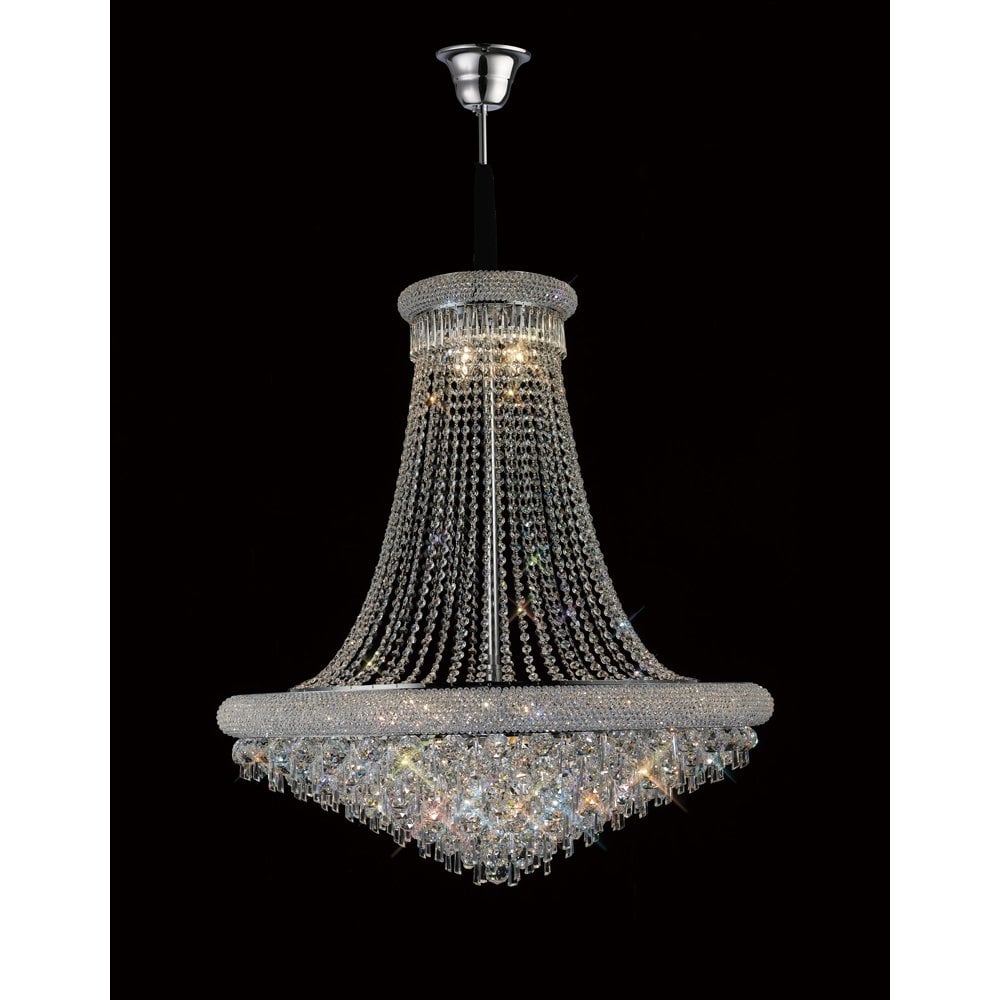 Exquisite 20-Light Crystal Chandelier in Polished Chrome