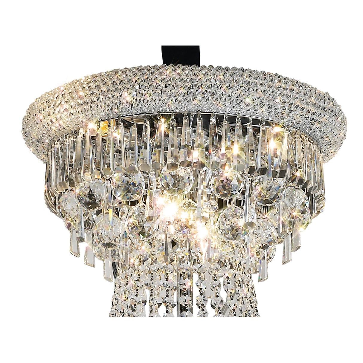 Alexandra Three Tier 29-Light Crystal Pendant in Polished Chrome