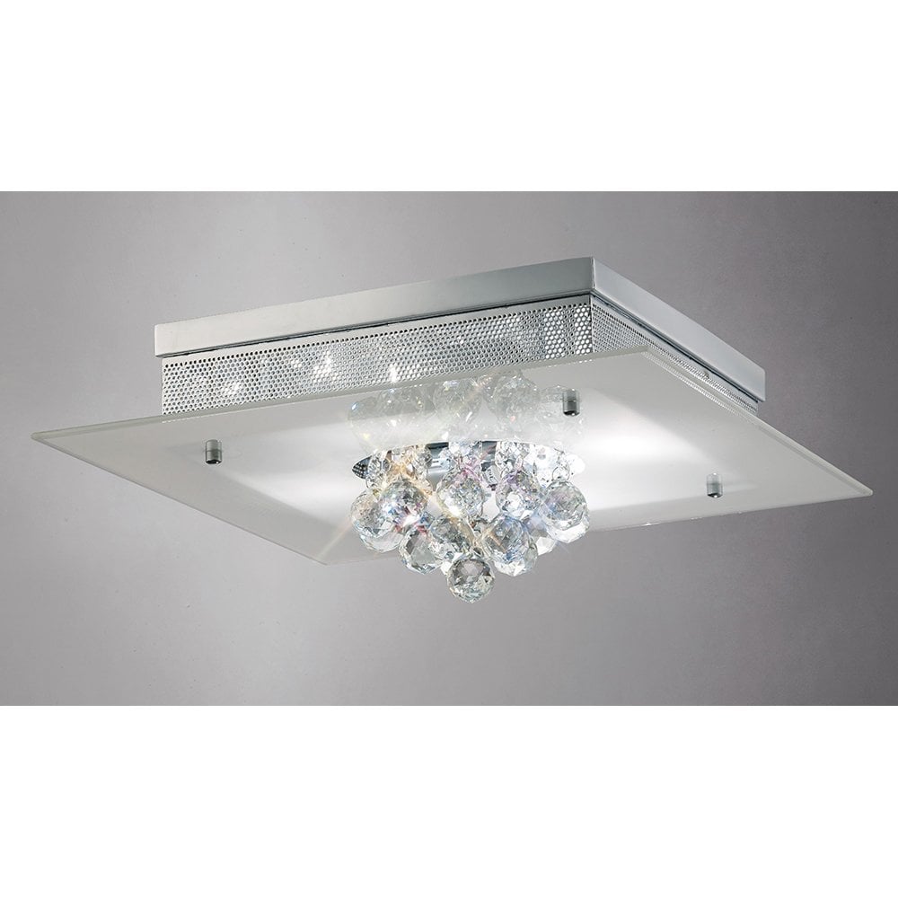 Tabitha 4-Light Polished Chrome & Crystal Ceiling Fixture by Cassia Twigue
