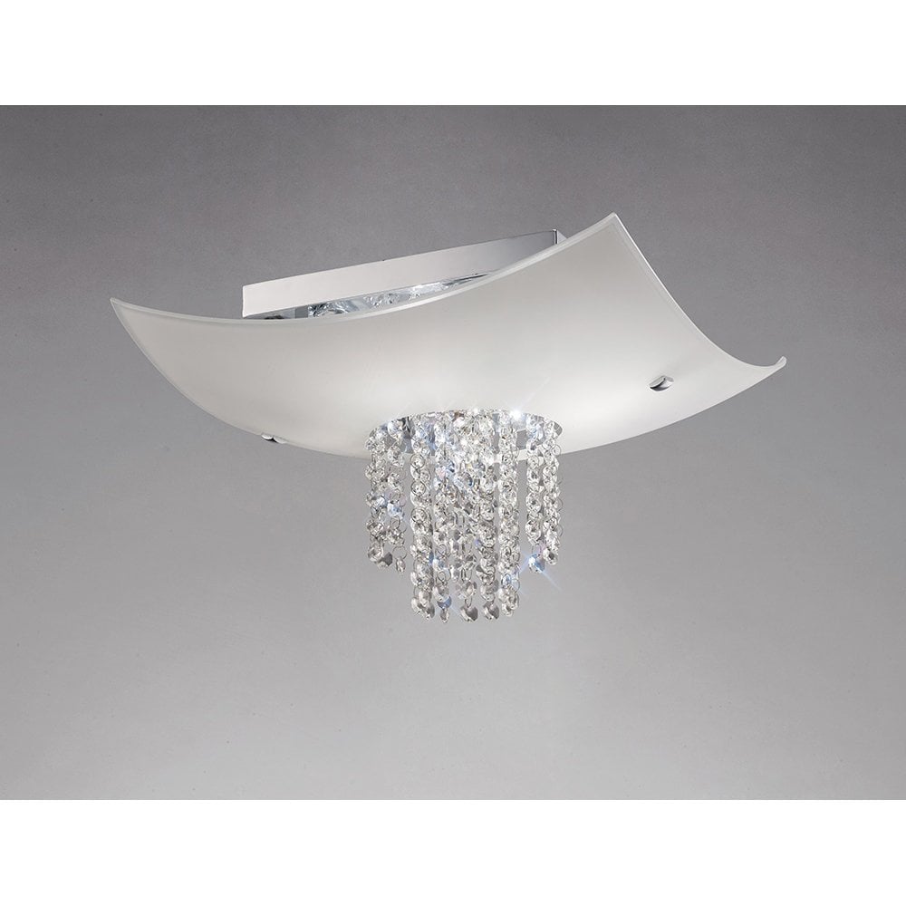 Nyla Elegant Chrome and Crystal 5-Light Ceiling Fixture
