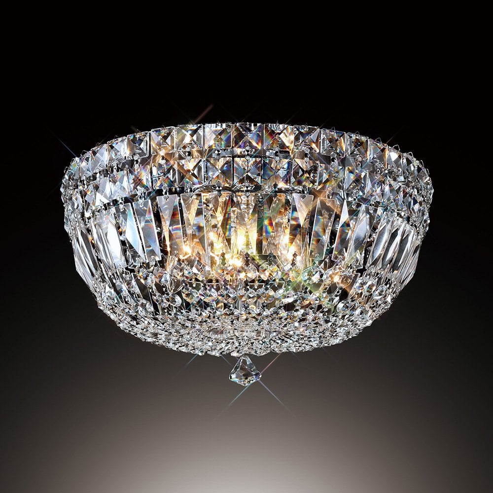 Georgina Crystal Elegance 3-Light Ceiling Fixture in Polished Chrome