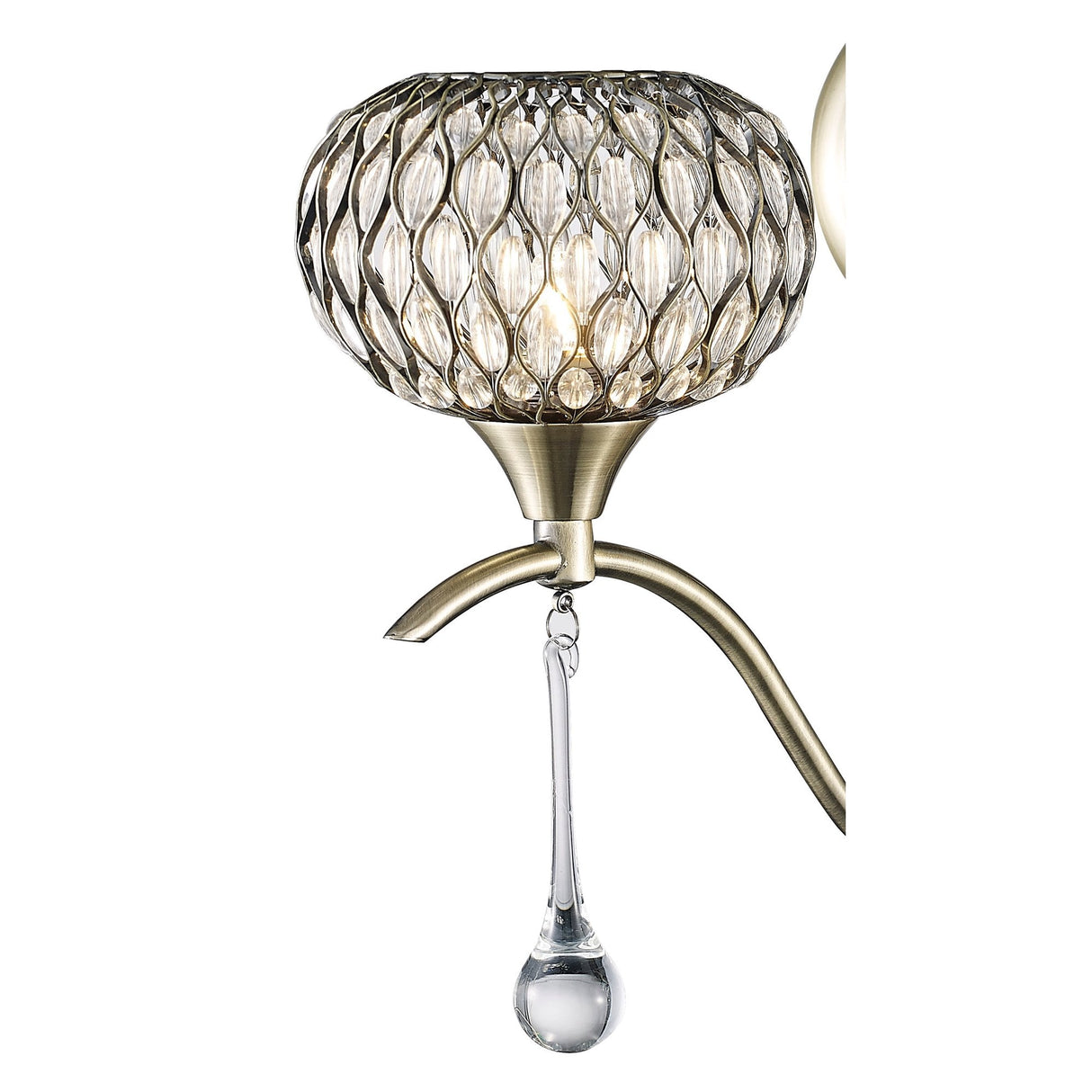 Chelsie Dual Light Wall Sconce in Antique Brass with Clear Glass Shades