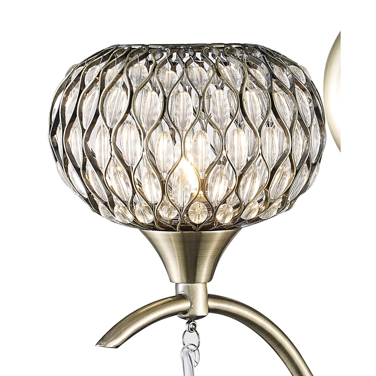 Chelsie Dual Light Wall Sconce in Antique Brass with Clear Glass Shades