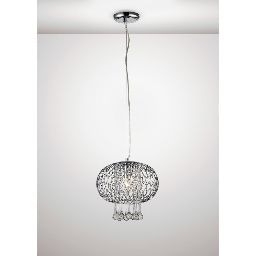 Chelsie Medium Pendant Light: Polished Chrome and Clear Glass Elegance