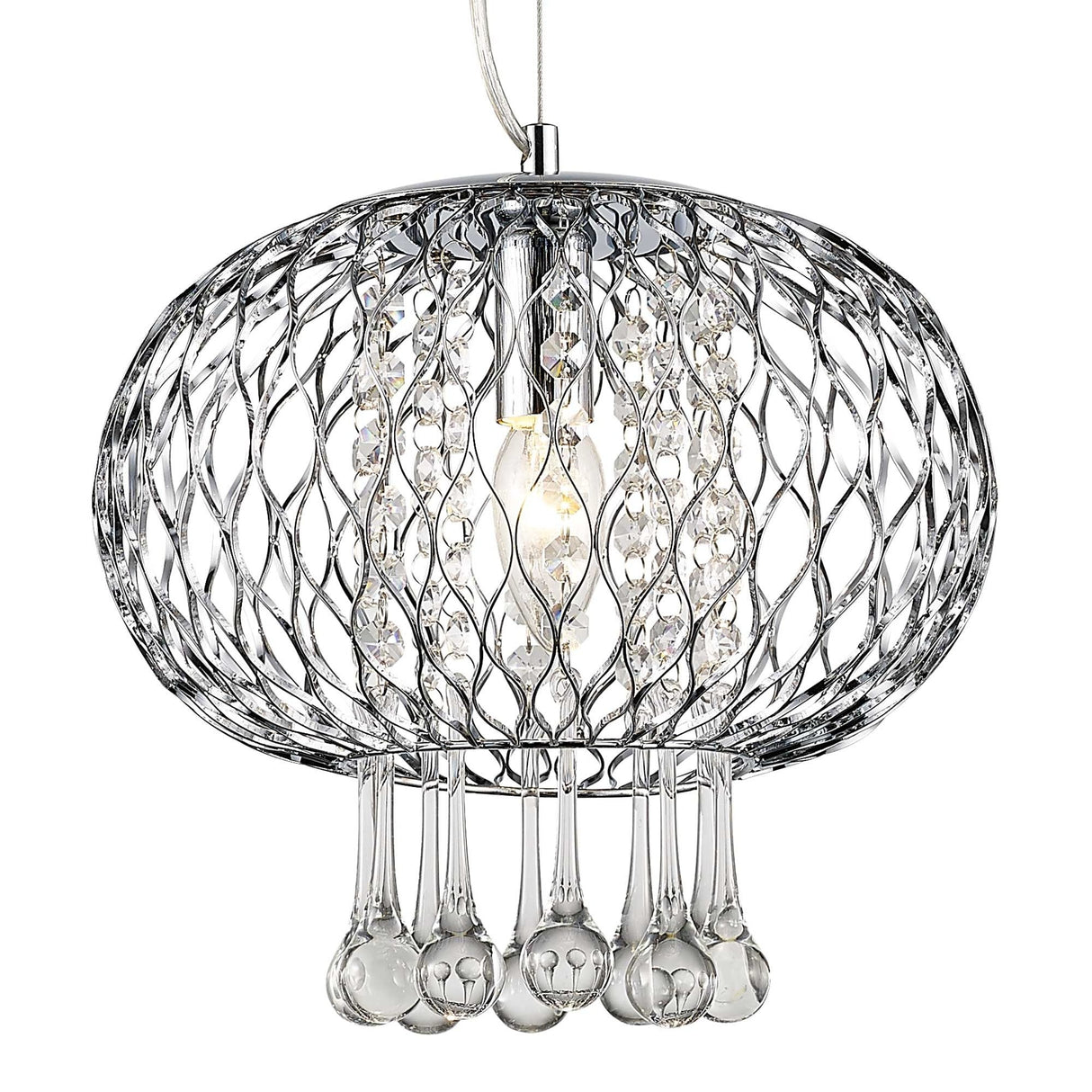 Chelsie Medium Pendant Light: Polished Chrome and Clear Glass Elegance